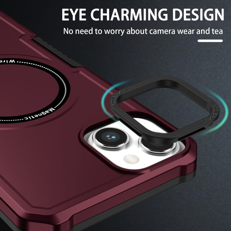 For iPhone 15 Shockproof Armor MagSafe Phone Case(Wine Red) - free shipping - PMC TechLife - Order now!