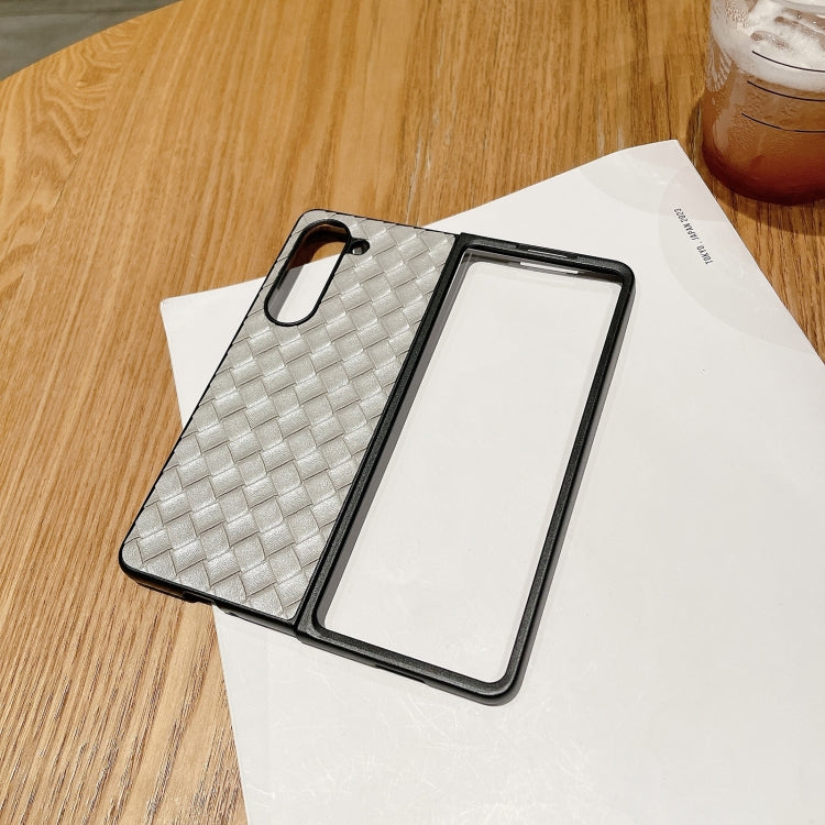 For Samsung Galaxy Z Fold5 5G Woven Texture Folding Phone Case(Grey) - free shipping - PMC TechLife - Order now!