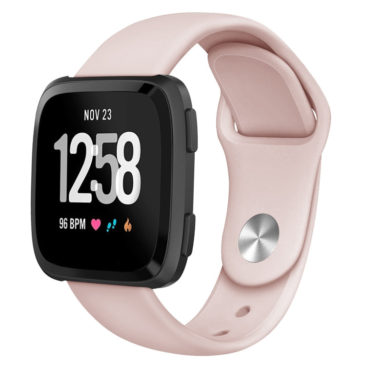 For Fitbit Versa 2 / Fitbit Versa / Fitbit Versa Lite Solid Color Silicone Watch Band, Size:S(Sand Pink) - Watch Bands by PMC TechLife | Online Shopping South Africa | PMC TechLife | Buy Now Pay Later Mobicred