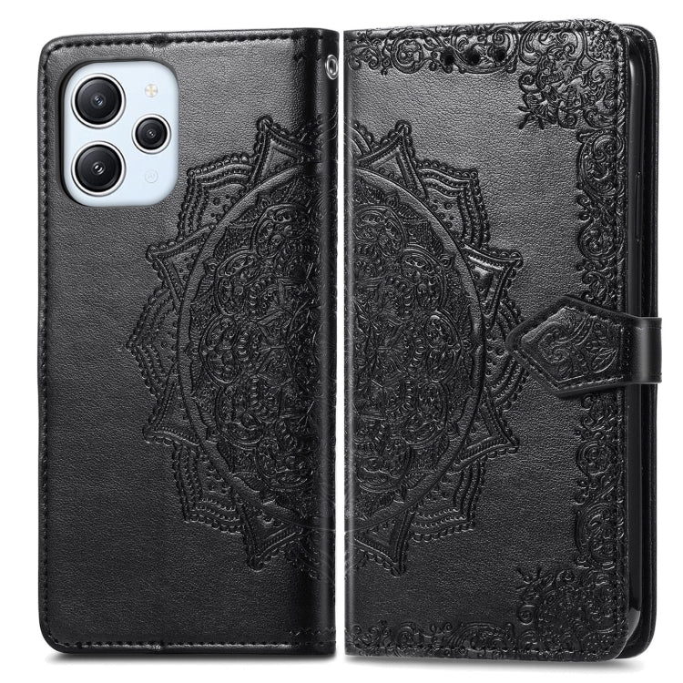 For Xiaomi Redmi 12 Mandala Flower Embossed Leather Phone Case(Black) - free shipping - PMC TechLife - Order now!