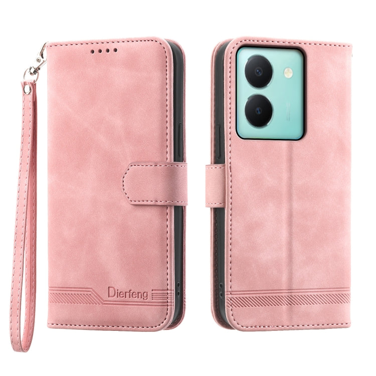 For vivo Y36 Dierfeng Dream Line Leather Phone Case(Pink) - vivo Cases by PMC TechLife | Online Shopping South Africa | PMC TechLife | Buy Now Pay Later Mobicred