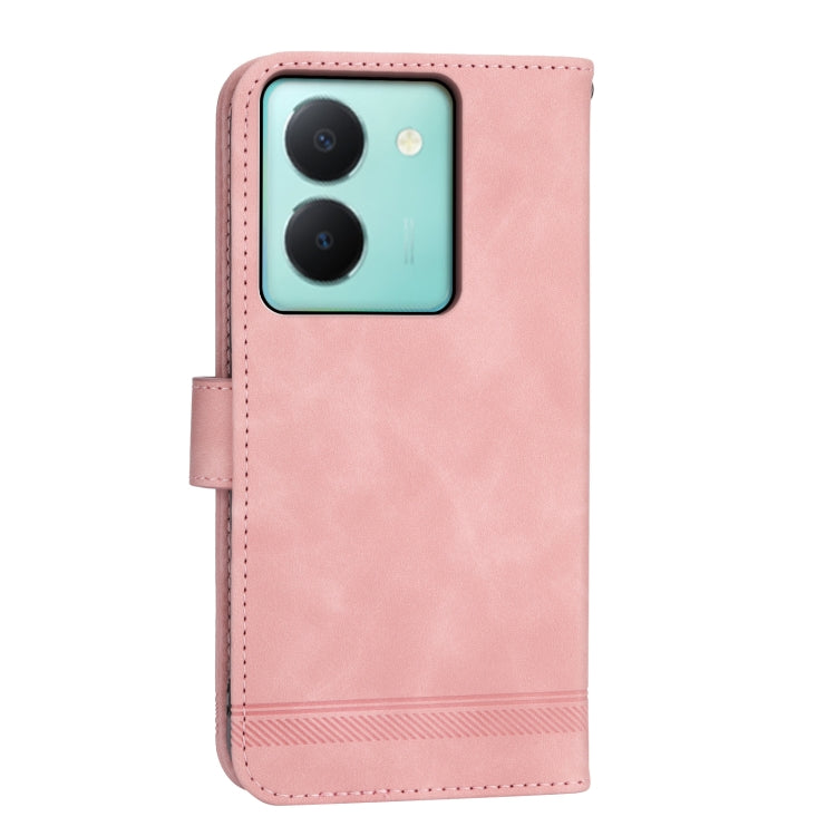 For vivo Y36 Dierfeng Dream Line Leather Phone Case(Pink) - vivo Cases by PMC TechLife | Online Shopping South Africa | PMC TechLife | Buy Now Pay Later Mobicred