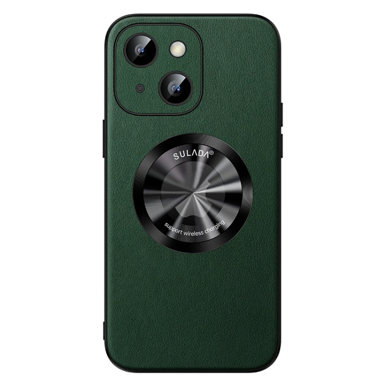 For iPhone 14 Plus SULADA Microfiber Leather MagSafe Magnetic Phone Case(Green) - iPhone 14 Plus Cases by SULADA | Online Shopping South Africa | PMC TechLife | Buy Now Pay Later Mobicred