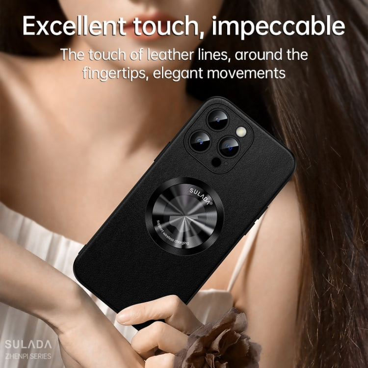 For iPhone 14 Plus SULADA Microfiber Leather MagSafe Magnetic Phone Case(Brown) - iPhone 14 Plus Cases by SULADA | Online Shopping South Africa | PMC TechLife