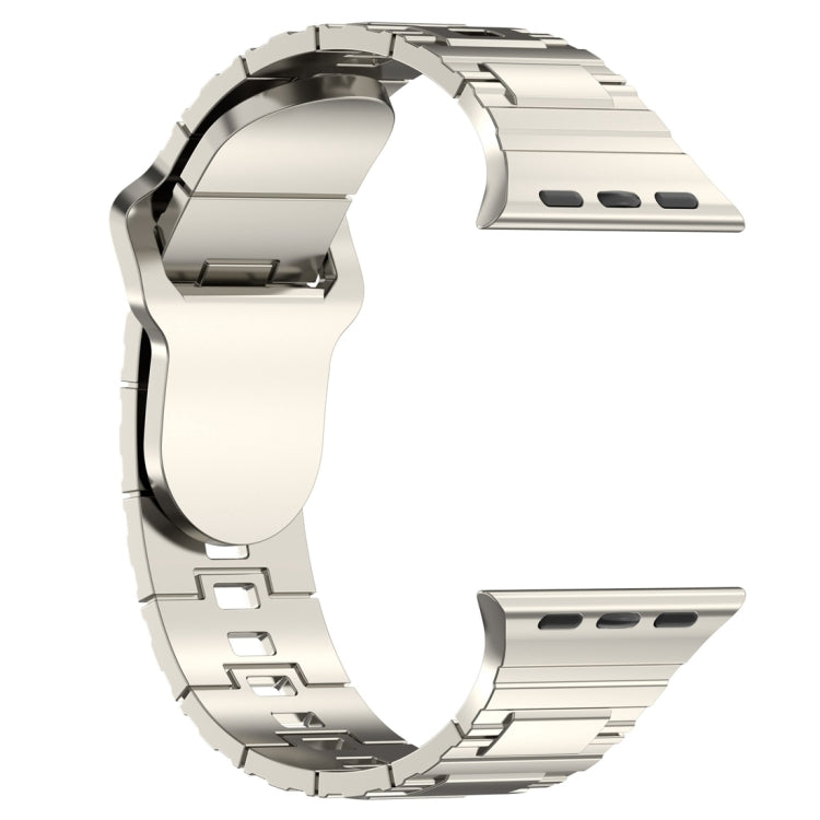 For Apple Watch 9 45mm Square Buckle Armor Style Silicone Watch Band(Plating Silver) - Watch Bands by PMC TechLife | Online Shopping South Africa | PMC TechLife