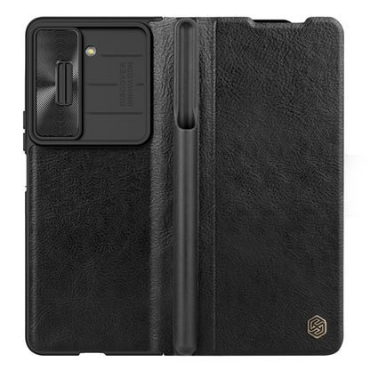 For Samsung Galaxy Z Fold5 NILLKIN QIN Series Pro Sliding Camera Cover Design Leather Phone Case(Black) - Galaxy Z Fold5 Cases by NILLKIN | Online Shopping South Africa | PMC Jewellery
