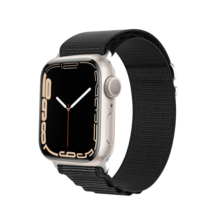 For Apple Watch Series 8 45mm  DUX DUCIS GS Series Nylon Loop Watch Band(Black) - Watch Bands by DUX DUCIS | Online Shopping South Africa | PMC TechLife | Buy Now Pay Later Mobicred