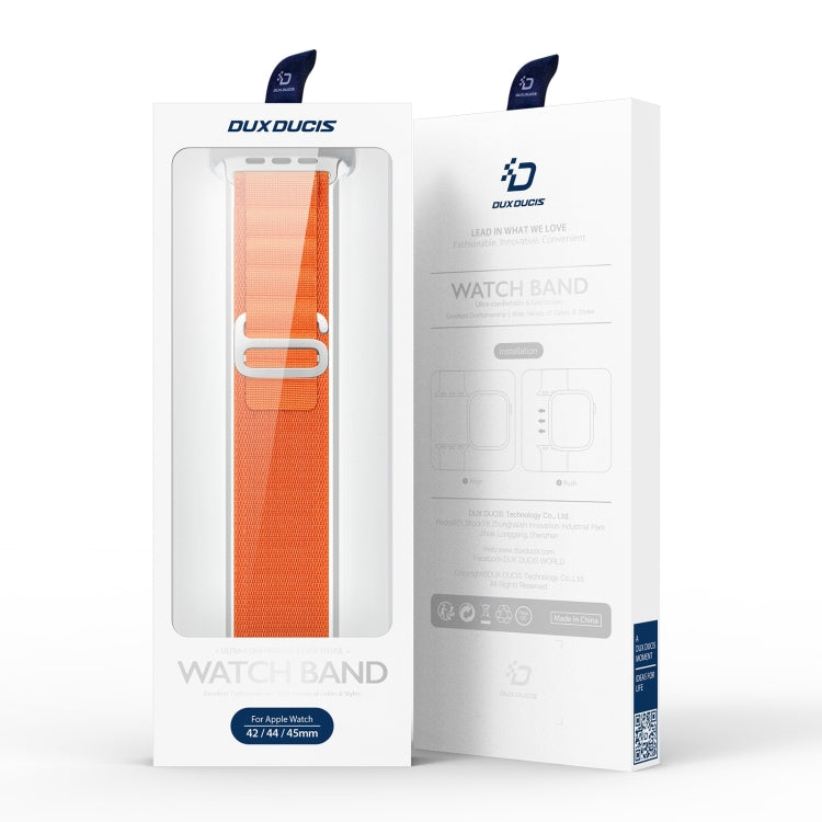 For Apple Watch SE 2023 44mm DUX DUCIS GS Series Nylon Loop Watch Band(Orange) - Watch Bands by DUX DUCIS | Online Shopping South Africa | PMC TechLife | Buy Now Pay Later Mobicred