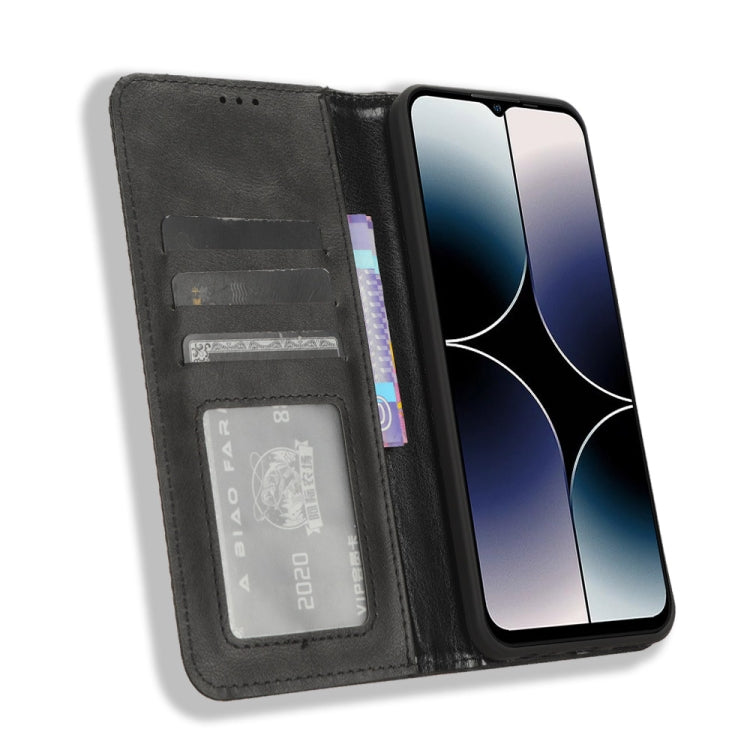 For Ulefone Note 16 Pro Magnetic Buckle Retro Texture Leather Phone Case(Black) - free shipping - PMC TechLife - Order now!