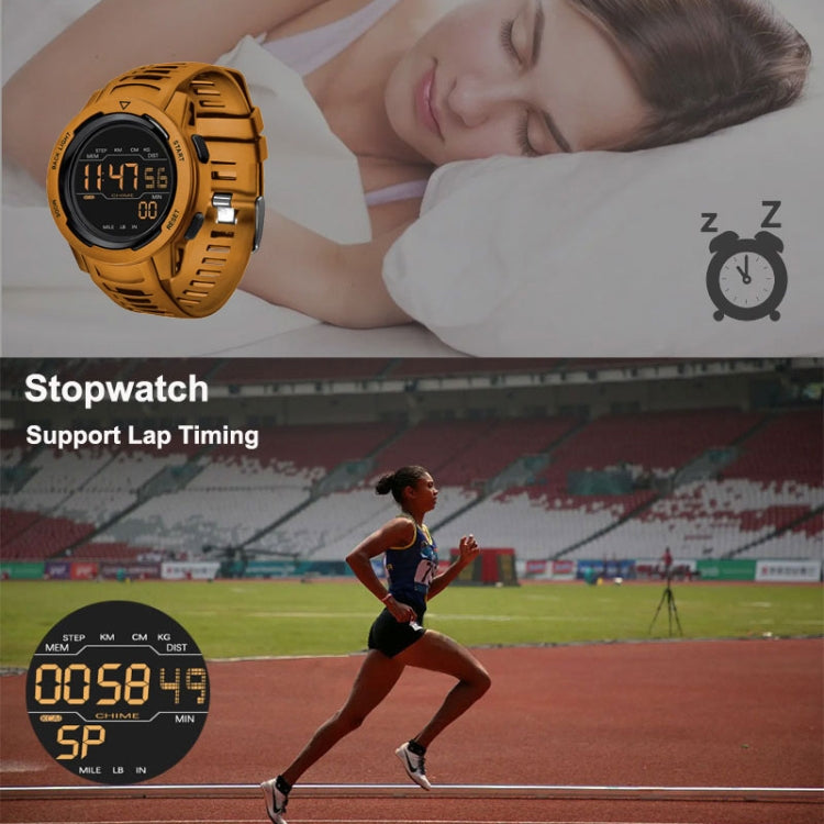 SPOVAN P100 LED Luminous Pedometer Multifunctional Sports Electronic Watch(Black) - LED Digital Watches by SPOVAN | Online Shopping South Africa | PMC Jewellery