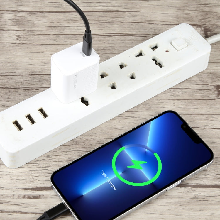 LZ-105PD 25W USB-C / Type-C Ports Dot Pattern Travel Charger, US Plug(White) - free shipping - PMC TechLife - Order now!