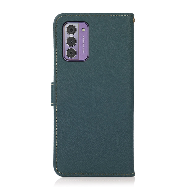 For Nokia G42 KHAZNEH Custer Genuine Leather RFID Phone Case(Green) - Nokia Cases by PMC Jewellery | Online Shopping South Africa | PMC Jewellery