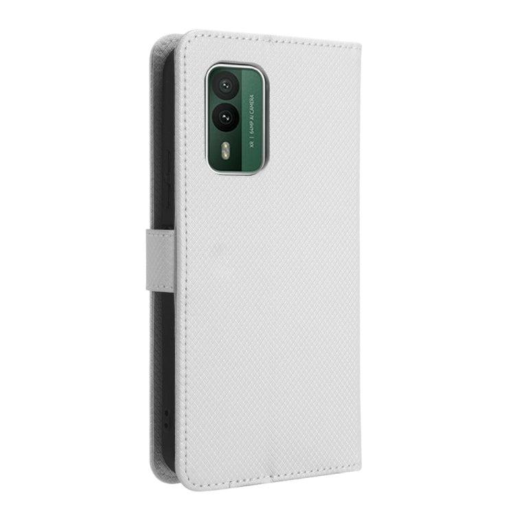 For Nokia XR21 Diamond Texture Leather Phone Case(White) - free shipping - PMC TechLife - Order now!
