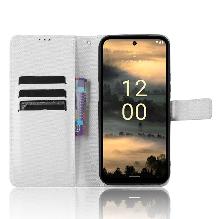 For Nokia XR21 Diamond Texture Leather Phone Case(White) - free shipping - PMC TechLife - Order now!