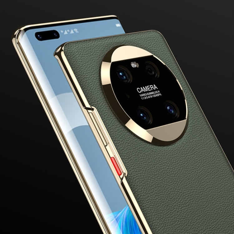 For Huawei Mate 40 GKK Electroplating Leather Surface Phone Case(Cyan) - Huawei Cases by GKK | Online Shopping South Africa | PMC TechLife