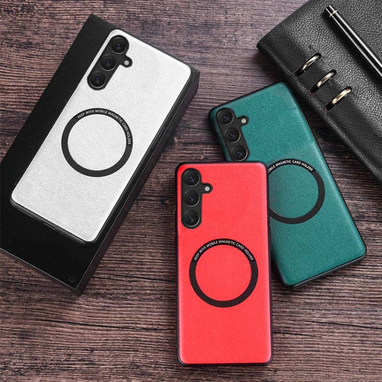 For Samsung Galaxy S23 FE 5G MagSafe Magnetic PU Phone Case(Green) - Galaxy S23 FE 5G Cases by PMC TechLife | Online Shopping South Africa | PMC TechLife