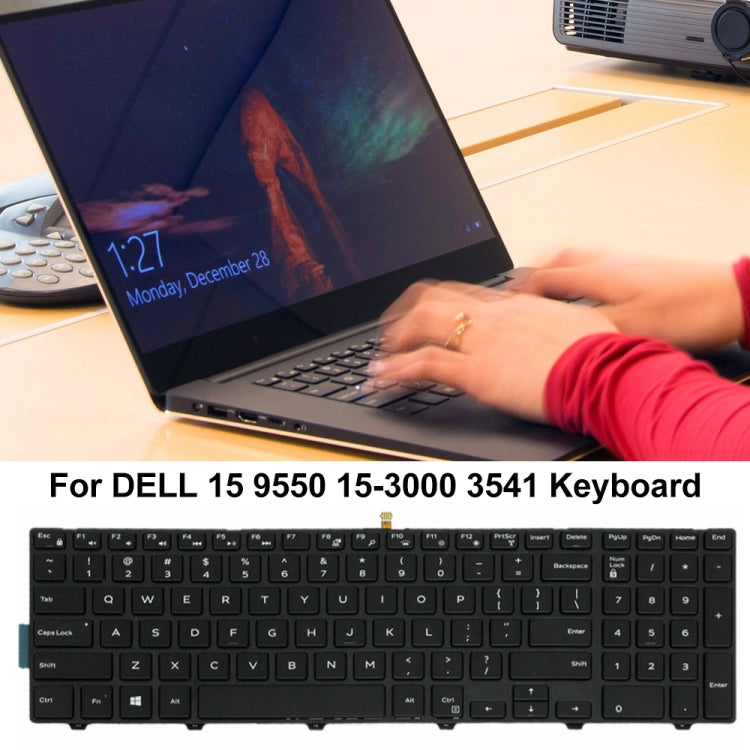 Backlight Laptop Keyboard For Dell 15-9550 / 15-3000 / 15-5542(White Word) - Dell Spare Parts by PMC Jewellery | Online Shopping South Africa | PMC Jewellery