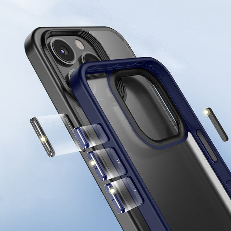 For iPhone 15 Pro Max Shield Frosted Skin Feel Phone Case(Blue) - iPhone 15 Pro Max Cases by PMC TechLife | Online Shopping South Africa | PMC TechLife | Buy Now Pay Later Mobicred