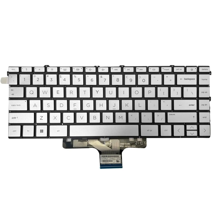 For HP Pavilion X360 14-DW US Version Laptop Backlight Keyboard(Silver) - HP Spare Parts by PMC Jewellery | Online Shopping South Africa | PMC Jewellery