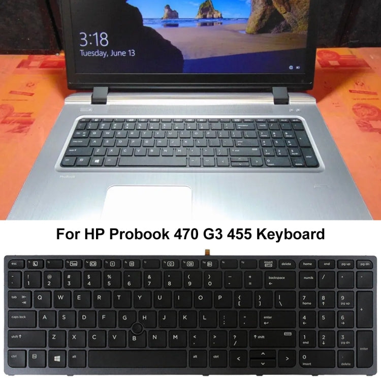 For HP Probook 470 G3 US Version Laptop Backlight Keyboard - HP Spare Parts by PMC Jewellery | Online Shopping South Africa | PMC Jewellery