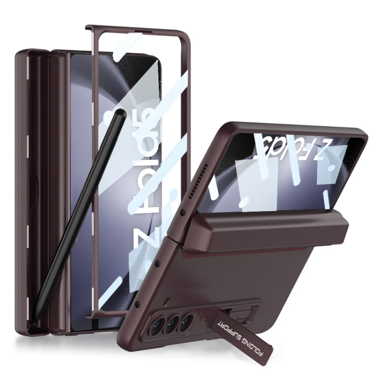 For Samsung Galaxy Z Fold5 GKK Integrated Magnetic Full Coverage Phone Flip Case with Pen Box(Wine Red) - Galaxy Z Fold5 Cases by GKK | Online Shopping South Africa | PMC TechLife | Buy Now Pay Later Mobicred