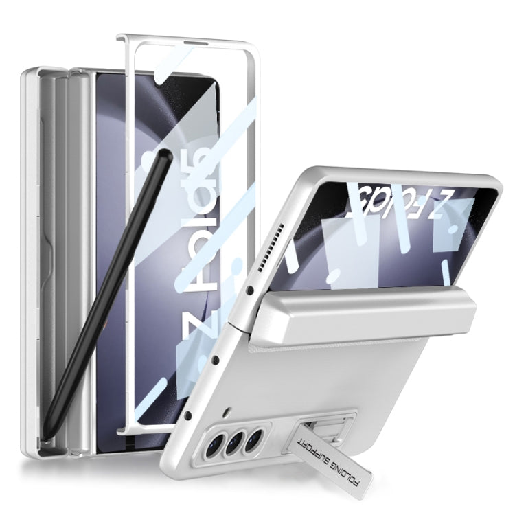 For Samsung Galaxy Z Fold5 GKK Integrated Magnetic Full Coverage Phone Flip Case with Pen Box(Silver) - Galaxy Z Fold5 Cases by GKK | Online Shopping South Africa | PMC TechLife | Buy Now Pay Later Mobicred
