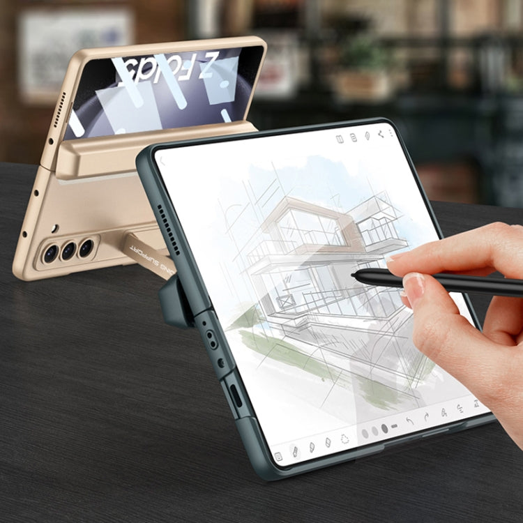 For Samsung Galaxy Z Fold5 GKK Integrated Magnetic Full Coverage Phone Flip Case with Pen Box(Gold) - free shipping - PMC TechLife - Order now!