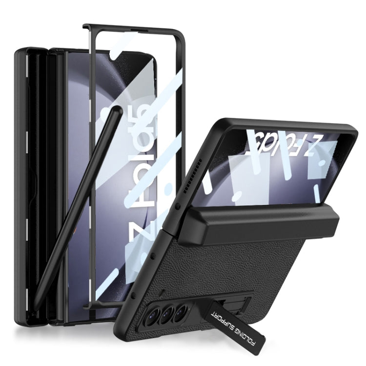 For Samsung Galaxy Z Fold5 GKK Magnetic Flip Plain Leather Phone Case with Pen Box(Black) - Galaxy Z Fold5 Cases by GKK | Online Shopping South Africa | PMC Jewellery