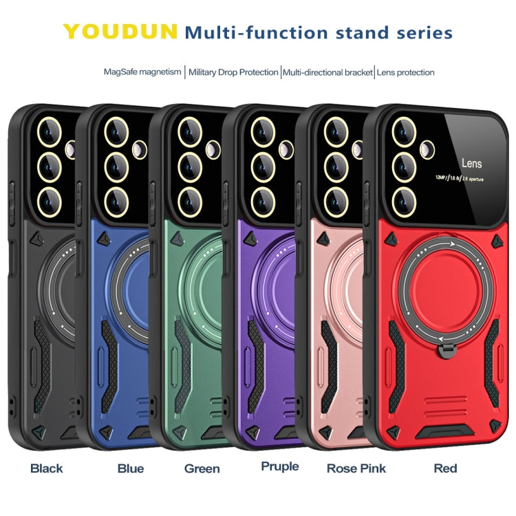 For Samsung Galaxy A14 5G Large Window MagSafe Holder Phone Case(Red) - Galaxy Phone Cases by PMC TechLife | Online Shopping South Africa | PMC TechLife