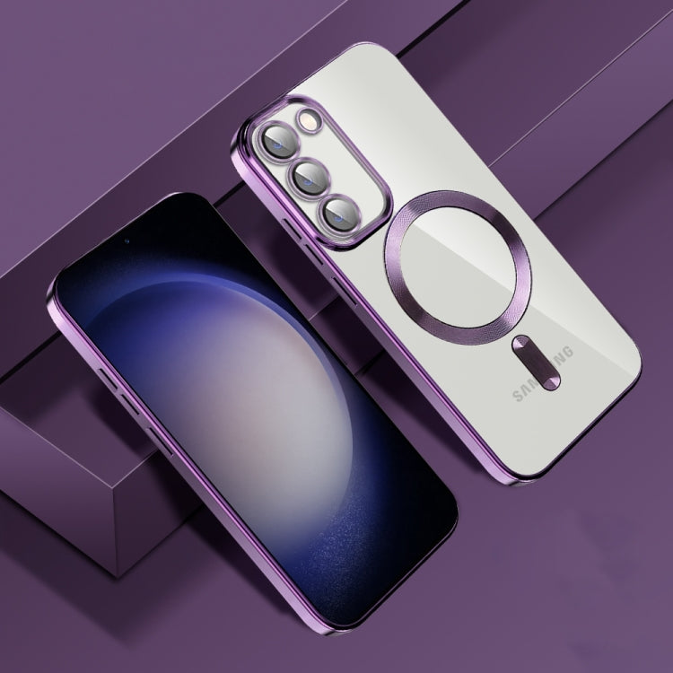 For Samsung Galaxy Note20 Ultra CD Texture Plating TPU MagSafe Phone Case with Lens Film(Dark Purple) - Galaxy Note20 Ultra Cases by PMC TechLife | Online Shopping South Africa | PMC TechLife