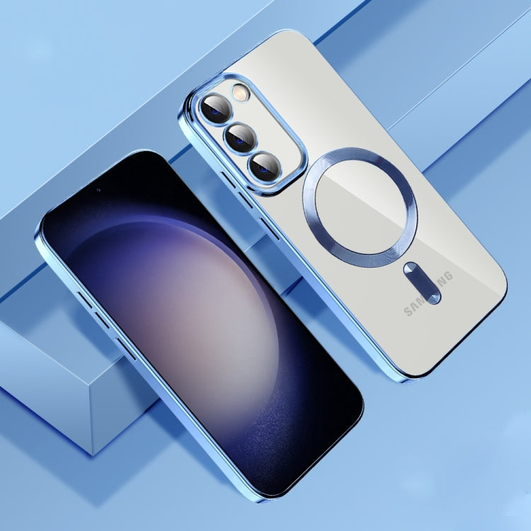 For Samsung Galaxy Note20 Ultra CD Texture Plating TPU MagSafe Phone Case with Lens Film(Sierra Blue) - Galaxy Note20 Ultra Cases by PMC TechLife | Online Shopping South Africa | PMC TechLife