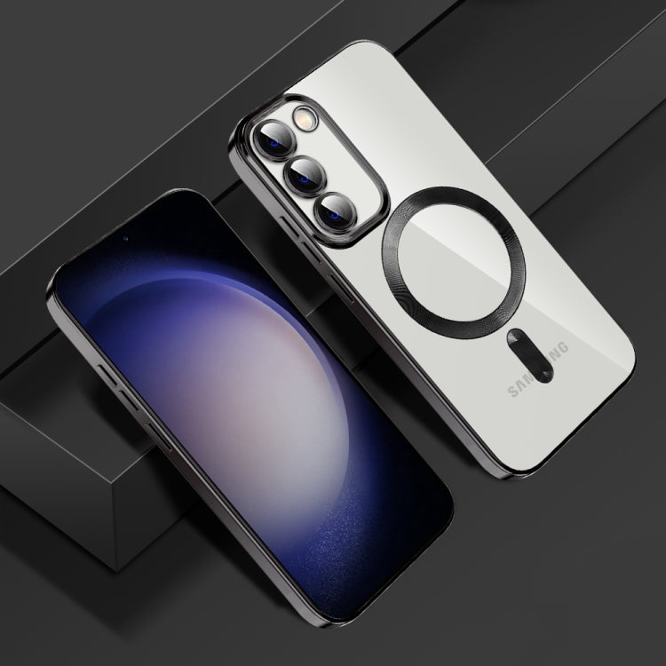For Samsung Galaxy S20 Ultra CD Texture Plating TPU MagSafe Phone Case with Lens Film(Black) - Galaxy Phone Cases by PMC TechLife | Online Shopping South Africa | PMC TechLife | Buy Now Pay Later Mobicred