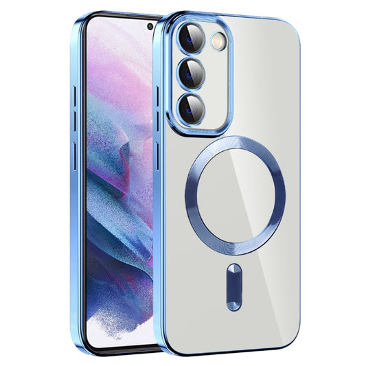 For Samsung Galaxy S21+ 5G CD Texture Plating TPU MagSafe Phone Case with Lens Film(Sierra Blue) - Galaxy S21+ 5G Cases by PMC Jewellery | Online Shopping South Africa | PMC Jewellery