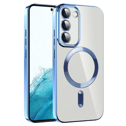 For Samsung Galaxy S22 5G CD Texture Plating TPU MagSafe Phone Case with Lens Film(Sierra Blue) - Galaxy S22 5G Cases by PMC Jewellery | Online Shopping South Africa | PMC Jewellery