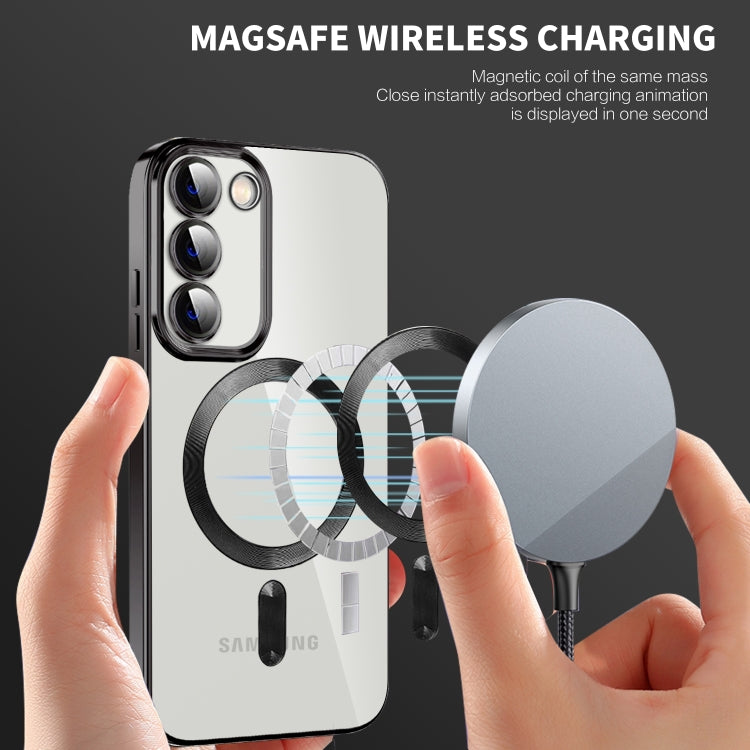 For Samsung Galaxy S21 5G CD Texture Plating TPU MagSafe Phone Case with Lens Film(Brown) - Galaxy S21 5G Cases by PMC TechLife | Online Shopping South Africa | PMC TechLife