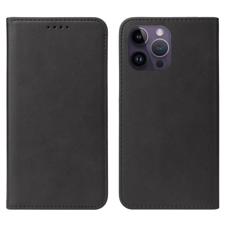 For iPhone 15 Pro Magnetic Closure Leather Phone Case(Black) - iPhone 15 Pro Cases by PMC TechLife | Online Shopping South Africa | PMC TechLife | Buy Now Pay Later Mobicred