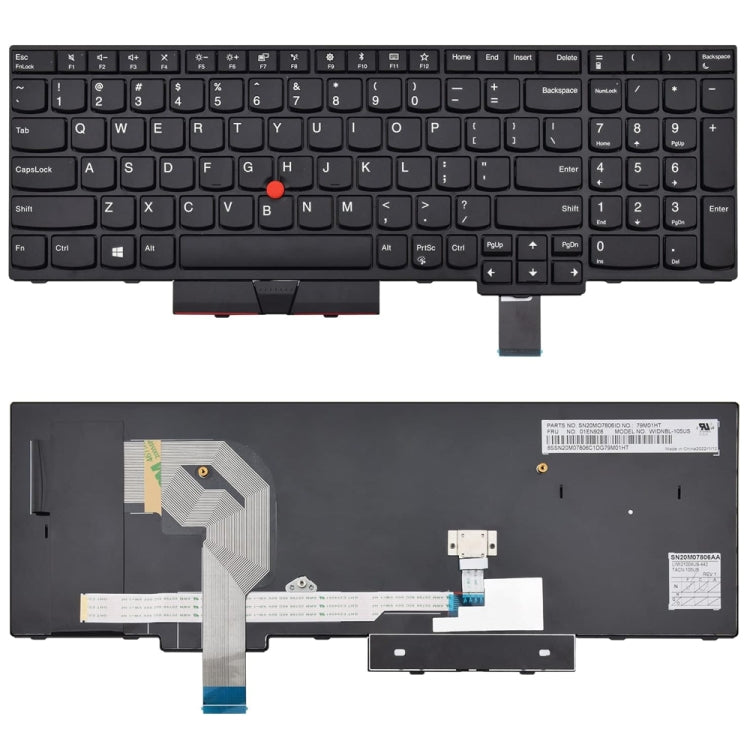 For Lenovo P51S P52S T570 T580 US Version Backlight Laptop Keyboard - Lenovo Spare Parts by PMC TechLife | Online Shopping South Africa | PMC TechLife