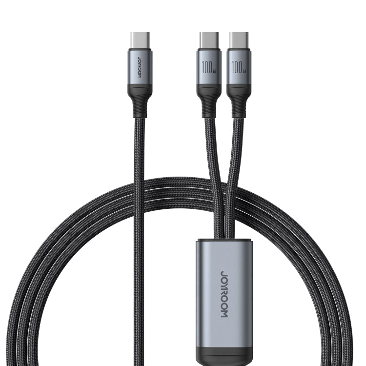 JOYROOM A21 100W Type-C to Dual Type-C 2 in 1 Charging Cable, Length: 1.5m(Black) - USB-C & Type-C Cable by JOYROOM | Online Shopping South Africa | PMC Jewellery