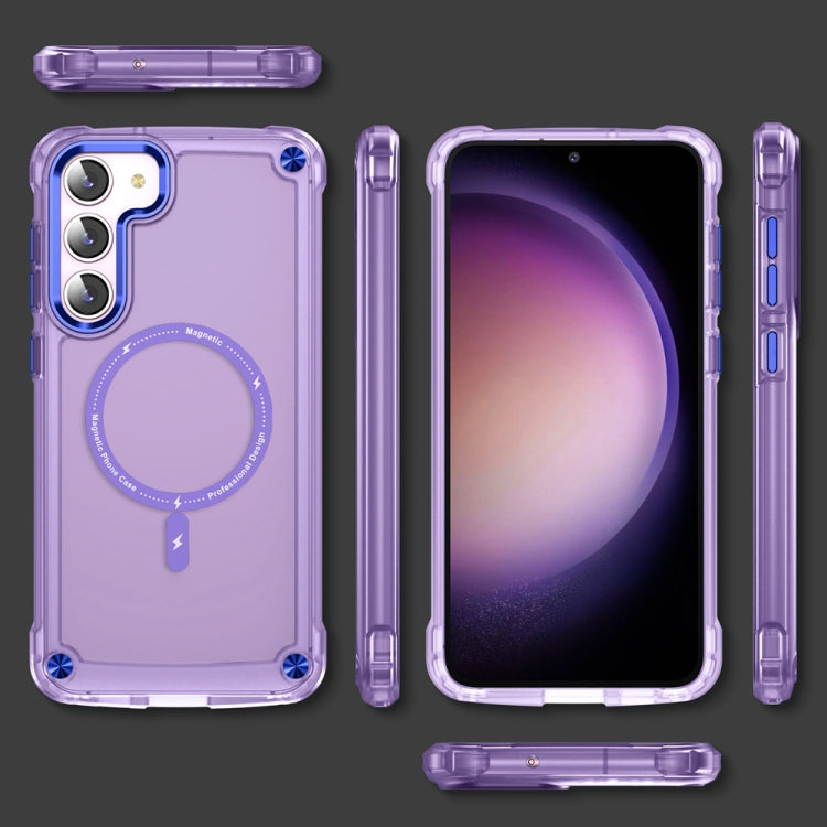 For Samsung Galaxy S23+ 5G Skin Feel TPU + PC MagSafe Magnetic Phone Case(Transparent Purple) - Galaxy S23+ 5G Cases by PMC Jewellery | Online Shopping South Africa | PMC Jewellery