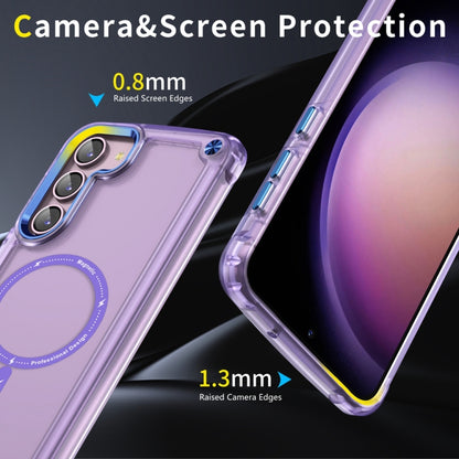 For Samsung Galaxy S23+ 5G Skin Feel TPU + PC MagSafe Magnetic Phone Case(Transparent Purple) - Galaxy S23+ 5G Cases by PMC Jewellery | Online Shopping South Africa | PMC Jewellery