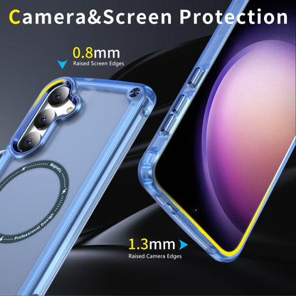 For Samsung Galaxy S24 5G Skin Feel TPU + PC MagSafe Magnetic Phone Case(Transparent Blue) - Galaxy S24 5G Cases by PMC Jewellery | Online Shopping South Africa | PMC Jewellery