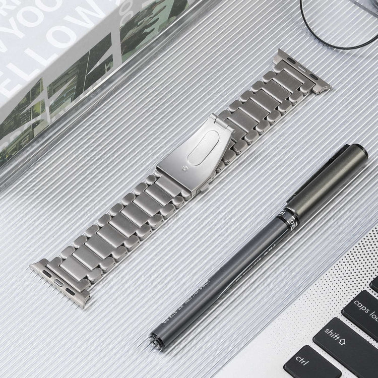 For Apple Watch Series 9 45mm Five Beads Titanium Steel Watch Band(Silver) - Watch Bands by PMC TechLife | Online Shopping South Africa | PMC TechLife