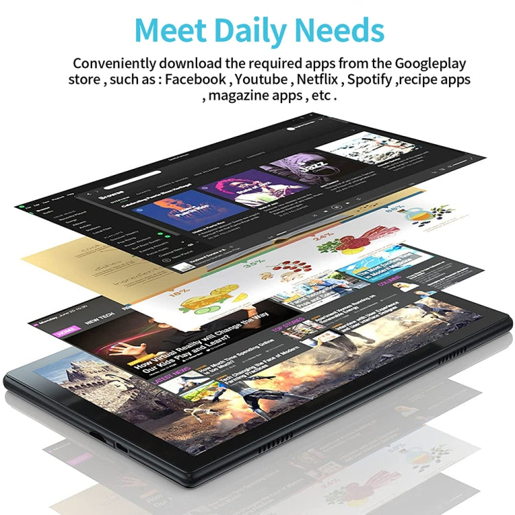 BDF P70 4G LTE Tablet PC 10.1 inch, 8GB+256GB, Android 12 MTK6762 Octa Core, Support Dual SIM, EU Plug(Silver) - free shipping - PMC TechLife - Order now!