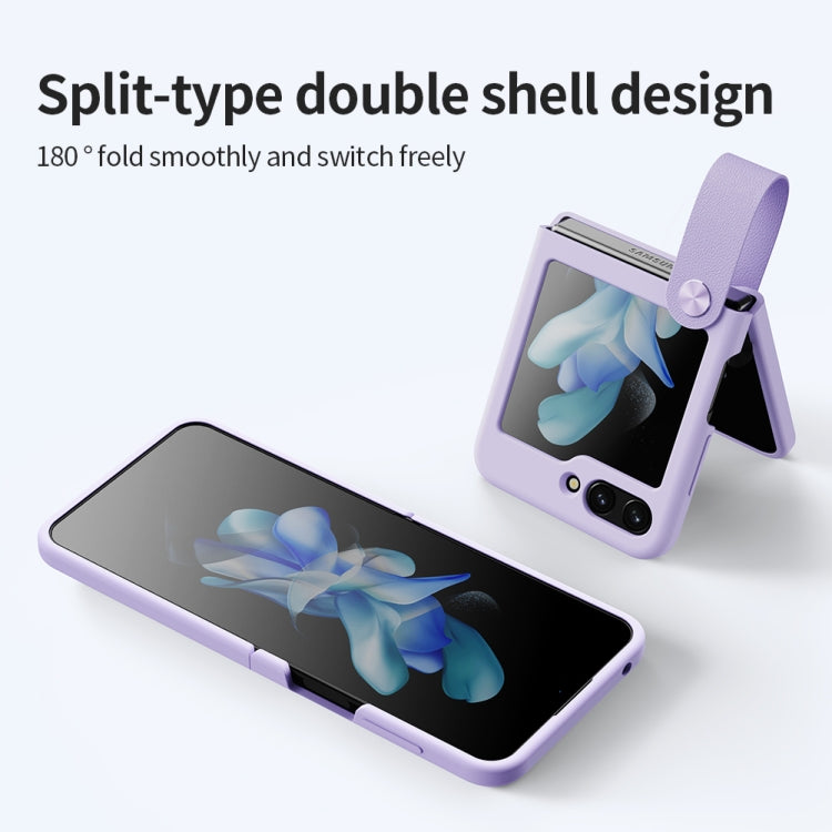 For Samsung Galaxy Z Flip5 NILLKIN Skin Feel Liquid Silicone Phone Case With Finger Strap(Purple) - Galaxy Z Flip5 Cases by NILLKIN | Online Shopping South Africa | PMC Jewellery