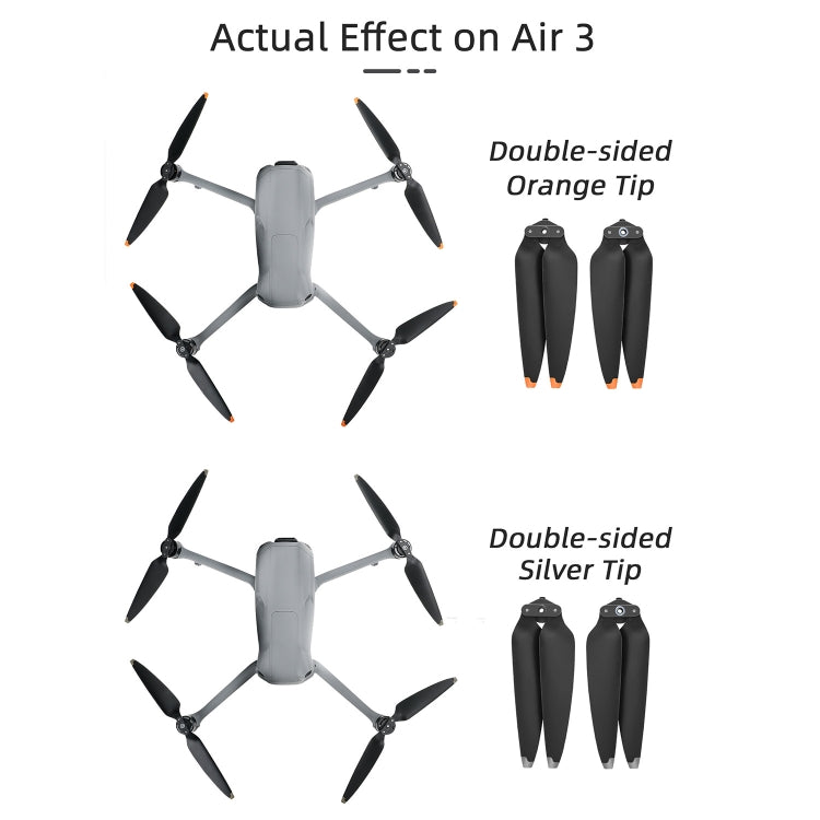 For DJI Air 3 Sunnylife 8747F Low Noise Quick-release Propellers, Style:2 Pairs Orange Tip - DIY Propeller by Sunnylife | Online Shopping South Africa | PMC Jewellery