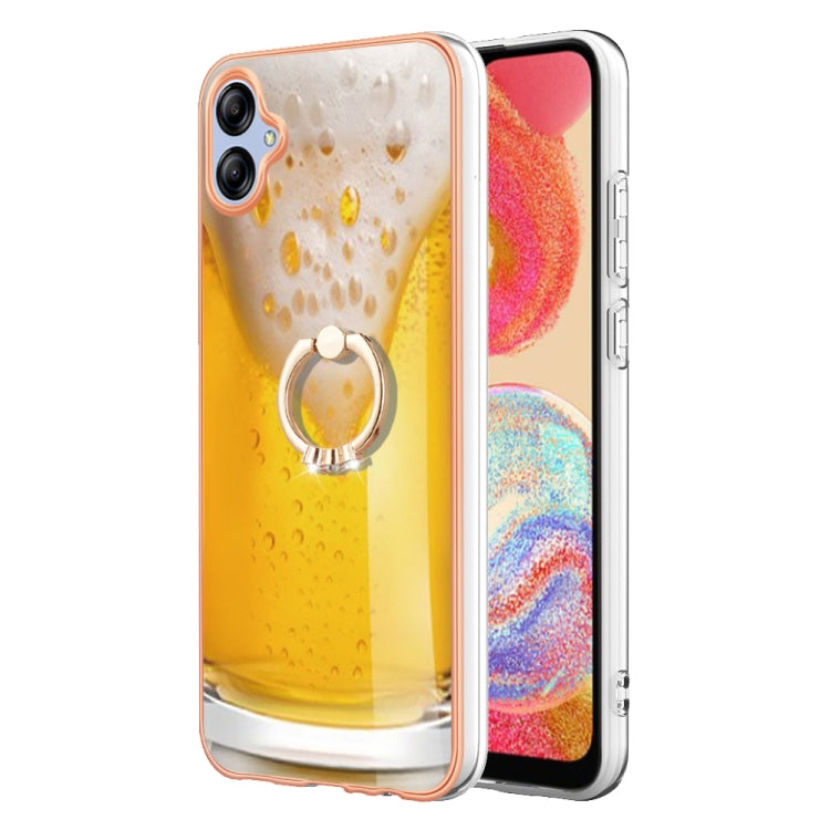 For Samsung Galaxy A04e Electroplating Dual-side IMD Phone Case with Ring Holder(Draft Beer) - free shipping - PMC TechLife - Order now!