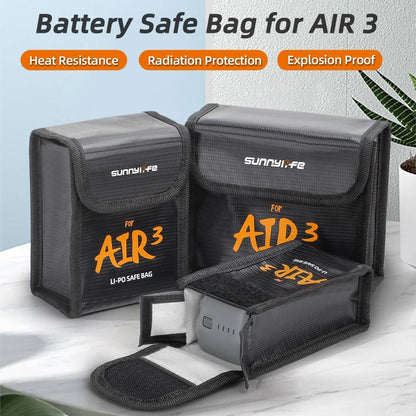 For DJI Air 3 Sunnylife Battery Explosion-proof Safe Bag Protective Li-Po Safe Bag For 2pcs Batteries - Carry Cases & Bags by Sunnylife | Online Shopping South Africa | PMC Jewellery | Buy Now Pay Later Mobicred