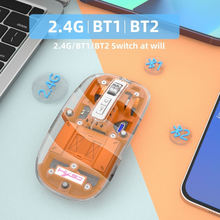 HXSJ T900 Transparent Magnet Three-mode Wireless Gaming Mouse(Black) - free shipping - PMC TechLife - Order now!