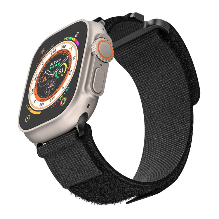 For Apple Watch Series 9 45mm AW Nylon Two-Section Watch Band(Black) - Watch Bands by PMC TechLife | Online Shopping South Africa | PMC TechLife