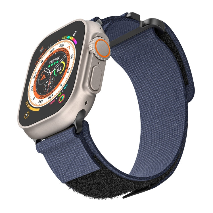 For Apple Watch SE 2023 44mm AW Nylon Two-Section Watch Band(Blue) - Watch Bands by PMC TechLife | Online Shopping South Africa | PMC TechLife